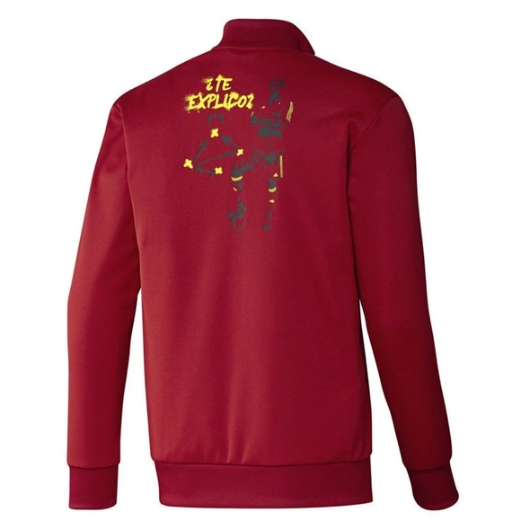 Adidas Men's Red XL Spain Soccer Futbol World Cup 2014 Graphic Full Zip Jacket - Picture 9 of 15